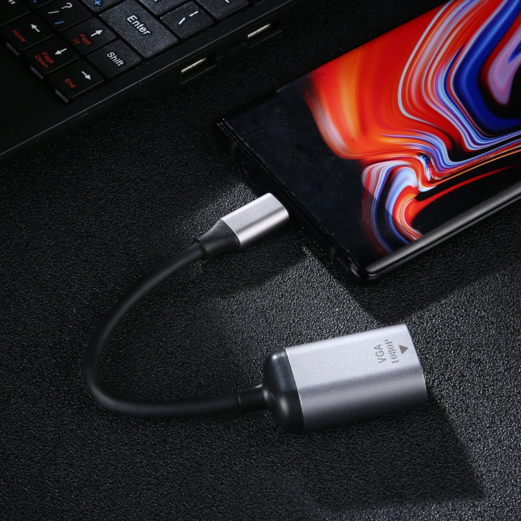 สายอะแดปเตอร์เชื่อมต่อ 1080P VGA ตัวเมียเป็น Type-C / USB-C ตัวผู้, VGA ตัวเมียเป็น Type-C ตัวผู้
