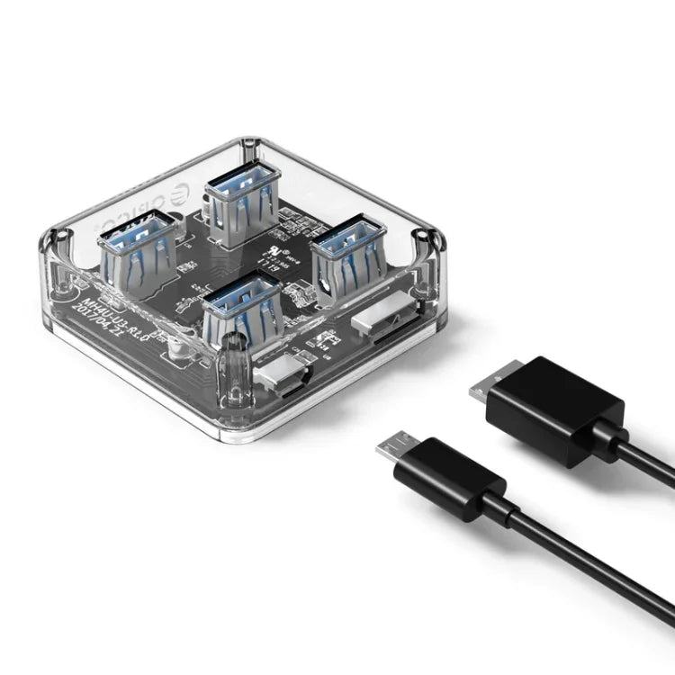 ORICO MH4U-100 USB 3.0 Transparent Desktop HUB with 100cm Micro USB Cable, MH4U-100