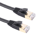 สายแพตช์ CAT7 1 เมตร 10 กิกะบิต อีเธอร์เน็ต แบบแบนพิเศษ สำหรับโมเด็ม เราเตอร์ เครือข่าย LAN - พร้อมตัวเชื่อมต่อ RJ45 ป้องกันสัญญาณรบกวน, ความยาว: 1 เมตร