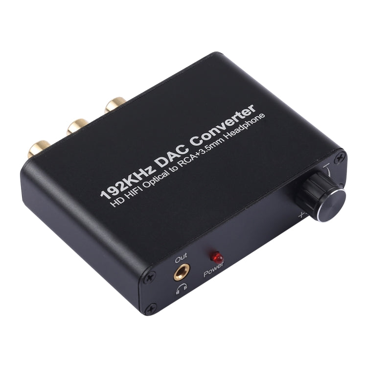 ตัวแปลง DAC 192KHz HD HIFI ออปติคัลเป็น RCA+3.5 มม. หูฟัง 5.1 ช่องดิจิทัล พร้อมควบคุมเสียง, 192KHz DAC