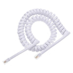 สายต่อโทรศัพท์ RJ11 แบบสปริง 4 แกน ตัวผู้เป็นตัวผู้ ยืดได้ ความยาว 3 เมตร (สีขาว), ความยาว: 3 เมตร