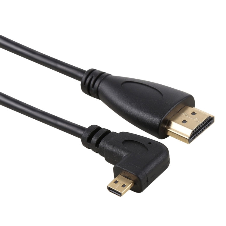 สายอะแดปเตอร์ HDMI 4K ตัวผู้ 50 ซม. เป็น Micro HDMI ตัวผู้มุมซ้าย ชุบทอง
