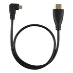 สายอะแดปเตอร์ HDMI 4K ตัวผู้ 50 ซม. เป็น Micro HDMI ตัวผู้มุมซ้าย ชุบทอง