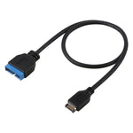 สายขยายเมนบอร์ด USB 3.1 Type-E เป็น USB 3.0 19 พิน ตัวผู้ ความยาว 30 ซม.