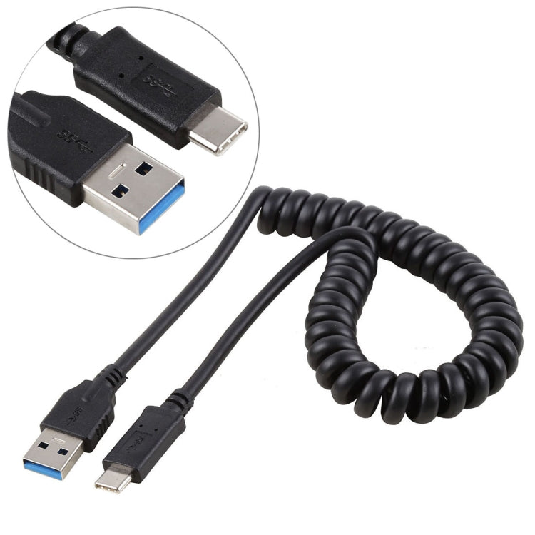 สายต่อขยายสปริงดึงออกได้ USB 3.0 ตัวผู้เป็น USB-C / Type-C ตัวผู้ ความยาว 1.5 ม.
