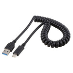 สายต่อขยายสปริงดึงออกได้ USB 3.0 ตัวผู้เป็น USB-C / Type-C ตัวผู้ ความยาว 1.5 ม.