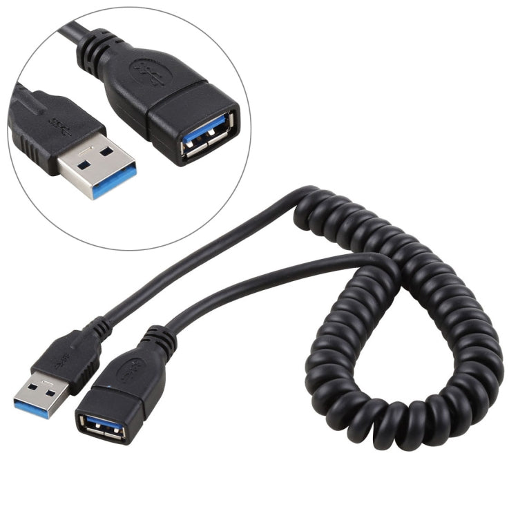 สายต่อขยายสปริงดึงออกได้ USB 3.0 ตัวผู้เป็นตัวเมีย ความยาว 1.5 ม.