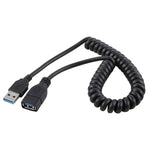 สายต่อขยายสปริงดึงออกได้ USB 3.0 ตัวผู้เป็นตัวเมีย ความยาว 1.5 ม.