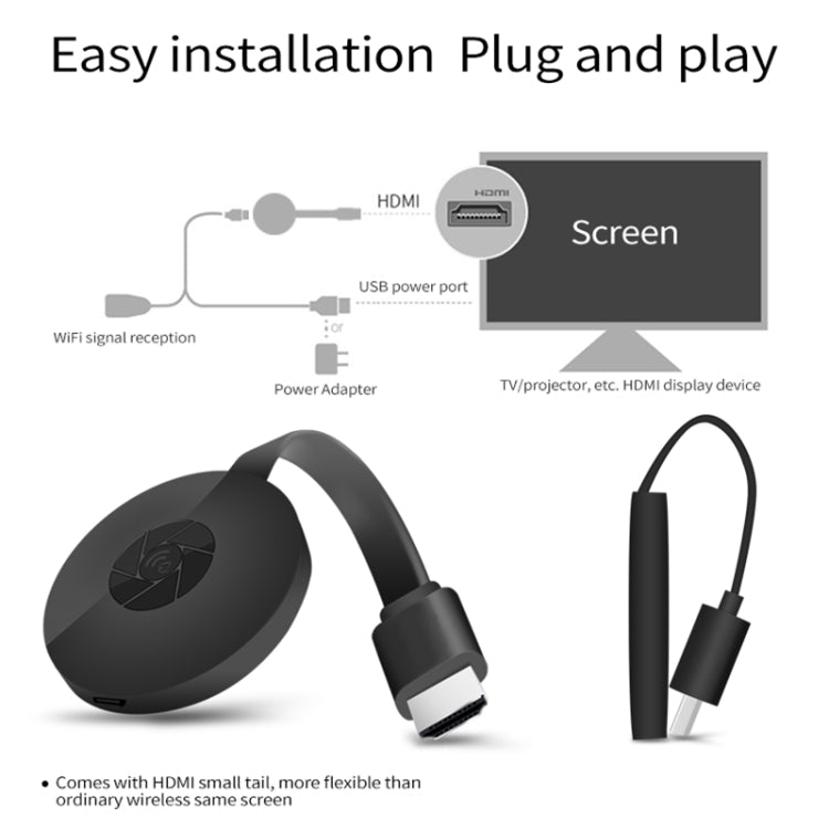 MiraScreen G2 ตัวรับสัญญาณแสดงผลไร้สาย WiFi Airplay Miracast DLNA 1080P RK3660 TV Stick สำหรับ iPhone, Samsung และสมาร์ทโฟนอื่นๆ, G2 5GHz