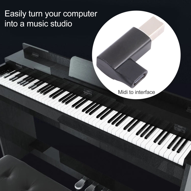 อะแดปเตอร์ USB-C / Type C ตัวเมียเป็น USB 2.0 B MIDI ตัวผู้ สำหรับเครื่องดนตรีอิเล็กทรอนิกส์ / เครื่องพิมพ์ / สแกนเนอร์ / เปียโน