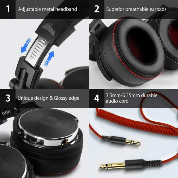 OneOdio Pro-50 หูฟังแบบครอบหัว HIFI แบบมีสายสามย่านความถี่, Pro-50