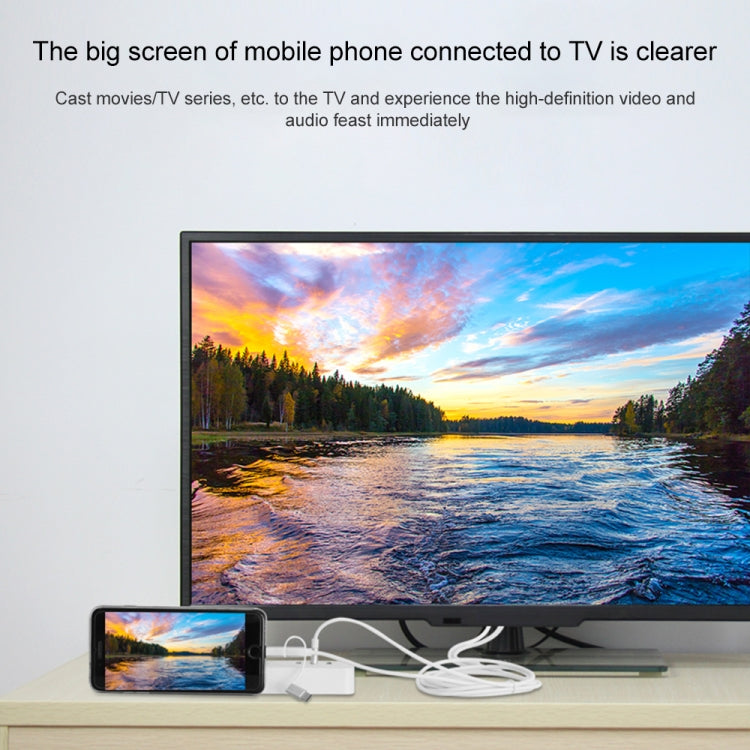 Onten OTN-7537A สายอะแดปเตอร์เล่นหน้าจอ HD มือถือ 3 in 1 1080P, OTN-7537A