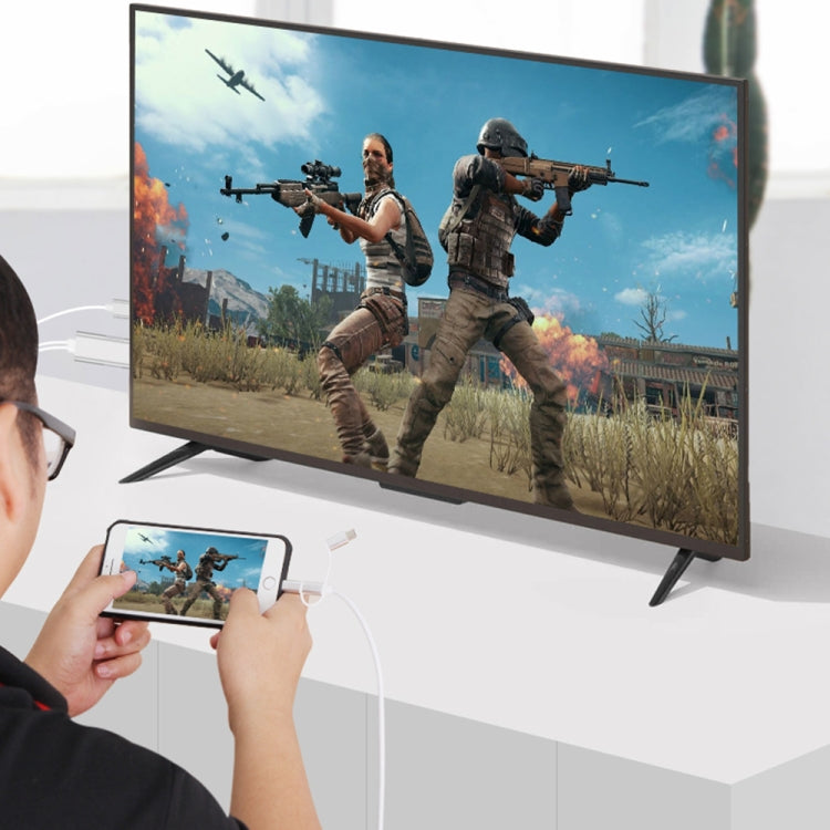 Onten OTN-7537A สายอะแดปเตอร์เล่นหน้าจอ HD มือถือ 3 in 1 1080P, OTN-7537A