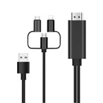 OT-7537S สายอะแดปเตอร์เล่นหน้าจอ HD มือถือ 3 in 1 1080P HDTV