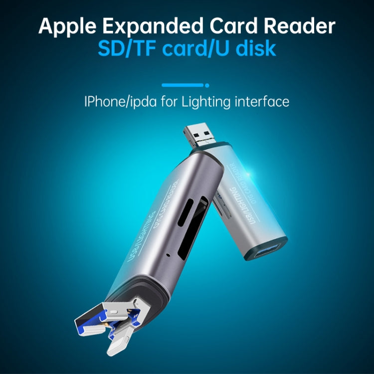 แฟลชไดรฟ์ USB 2 in 1 + 8 Pin / เครื่องอ่านการ์ด OTG สำหรับระบบ IOS โทรศัพท์มือถือ / คอมพิวเตอร์ รุ่น 118