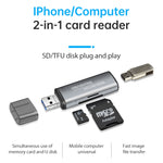 แฟลชไดรฟ์ USB 2 in 1 + 8 Pin / เครื่องอ่านการ์ด OTG สำหรับระบบ IOS โทรศัพท์มือถือ / คอมพิวเตอร์ รุ่น 118