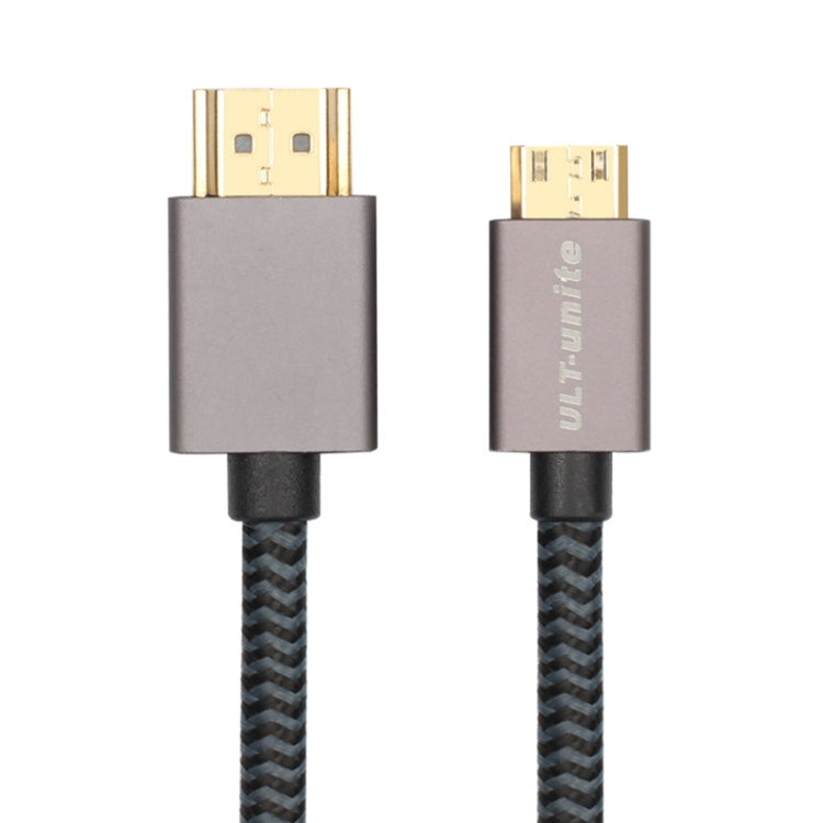 สายถักไนลอน ULT-unite หัว HDMI 2.0 ชุบทอง ชาย เป็น Mini HDMI ชาย, ความยาวสาย: 2 ม.