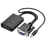 ตัวแปลง HDCO-VGAM2 1080P VGA ตัวผู้เป็น HDMI ตัวเมีย พร้อมสายเสียง 3.5 มม., HDCO-VGAM2