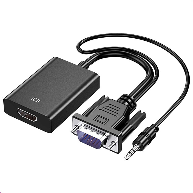 ตัวแปลง HDCO-VGAM2 1080P VGA ตัวผู้เป็น HDMI ตัวเมีย พร้อมสายเสียง 3.5 มม., HDCO-VGAM2