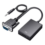 ตัวแปลง HDCO-VGAM2 1080P VGA ตัวผู้เป็น HDMI ตัวเมีย พร้อมสายเสียง 3.5 มม., HDCO-VGAM2