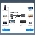 ตัวแปลง HDCO-VGAM2 1080P VGA ตัวผู้เป็น HDMI ตัวเมีย พร้อมสายเสียง 3.5 มม., HDCO-VGAM2