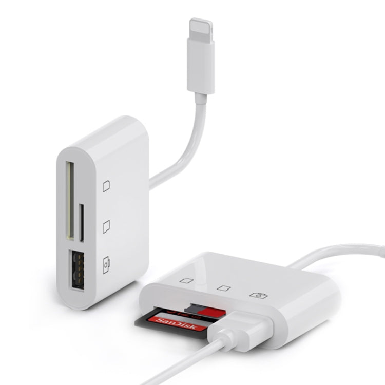 เครื่องอ่านการ์ด OTG 3 in 1 8 Pin ความเร็วสูง รุ่น D-168