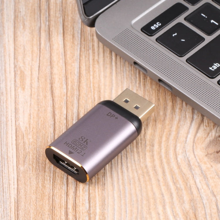 อะแดปเตอร์ HDMI 2.1 ตัวเมีย 8K 60Hz เป็น DP ตัวผู้, DP ตัวผู้