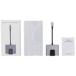 อะแดปเตอร์ 3 in 1 8 Pin ตัวผู้เป็น 8 Pin สำหรับชาร์จ + RJ45 อีเธอร์เน็ต + หูฟัง 3.5 มม. ตัวเมีย รุ่น NK-1056