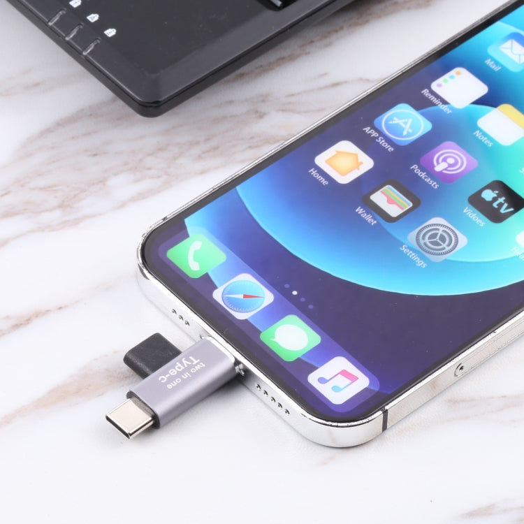 อะแดปเตอร์แปลง USB-C / Type-C ตัวเมียเป็น 8 Pin ตัวผู้ + USB-C / Type-C ตัวผู้, Type-C ตัวเมียเป็น 8 Pin + Type-C ตัวผู้
