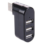 HUB USB แบบพกพาหัวหมุน 180 องศา 3 พอร์ต USB 2.0