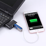 HUB USB แบบพกพาหัวหมุน 180 องศา 3 พอร์ต USB 2.0