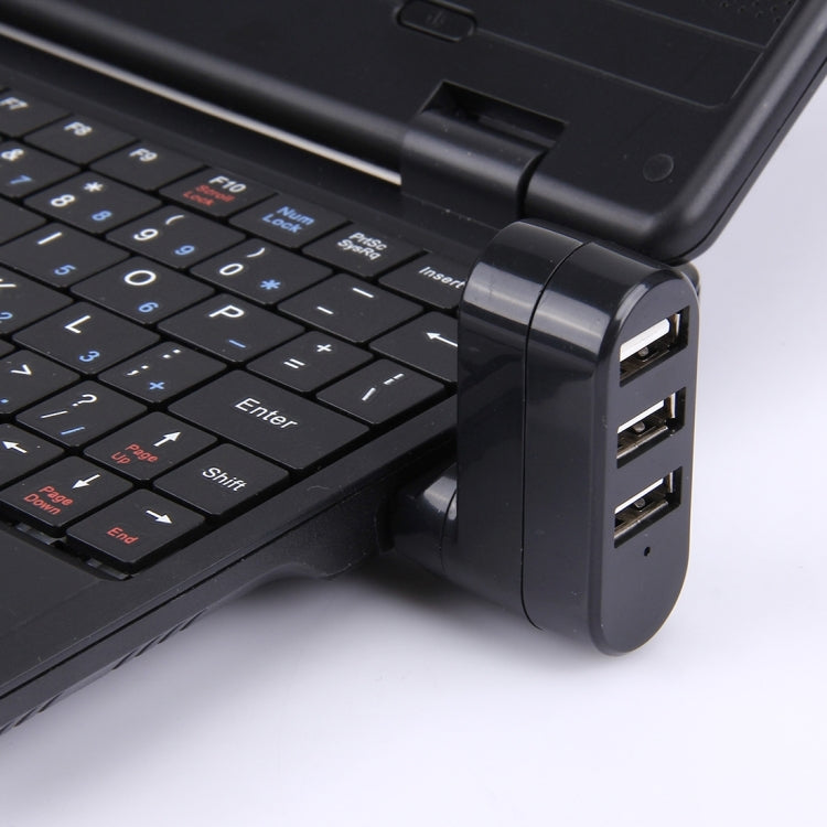 HUB USB แบบพกพาหัวหมุน 180 องศา 3 พอร์ต USB 2.0
