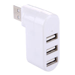 HUB USB แบบพกพาหัวหมุน 180 องศา 3 พอร์ต USB 2.0