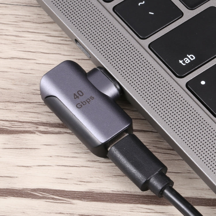 อะแดปเตอร์ข้อศอก USB-C / Type-C ตัวผู้เป็นตัวเมีย 40Gbps Type-C 4.0 M เป็น F ข้อศอก