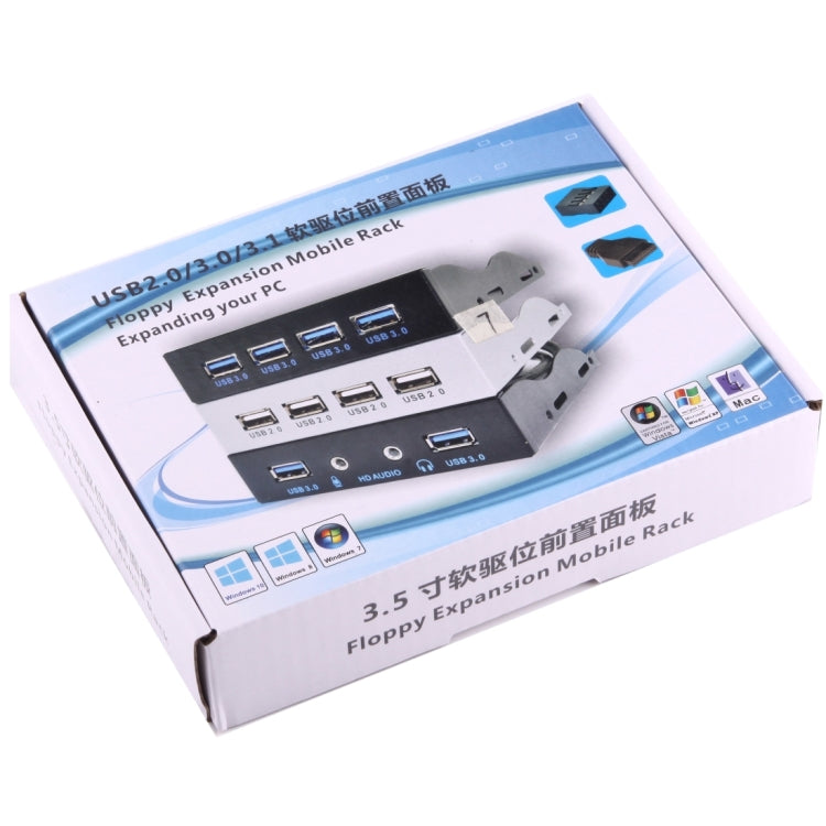 แผงหน้ากากช่องขยาย Floppy 3.5 นิ้ว พร้อม HUB USB 2.0 4 พอร์ต