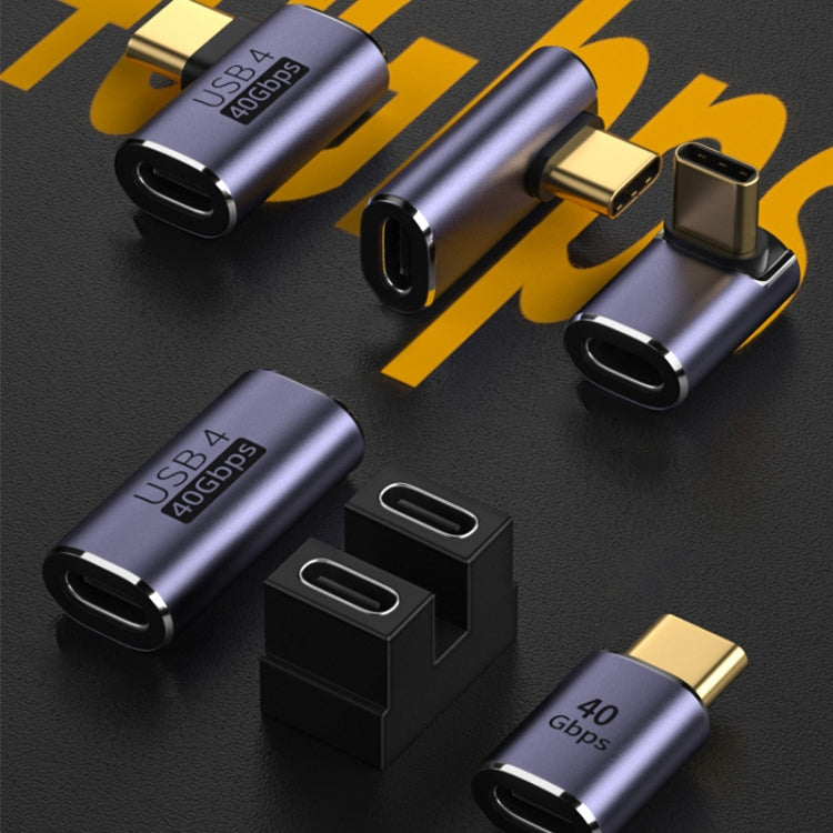 อะแดปเตอร์ข้อศอก USB-C / Type-C ตัวผู้เป็นตัวเมีย 40Gbps Type-C 4.0 M เป็น F ข้อศอก 1