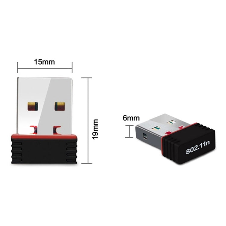 อะแดปเตอร์ WiFi USB 2.0 RTL8188 150Mbps 2.4GHz การ์ดเครือข่ายภายนอก