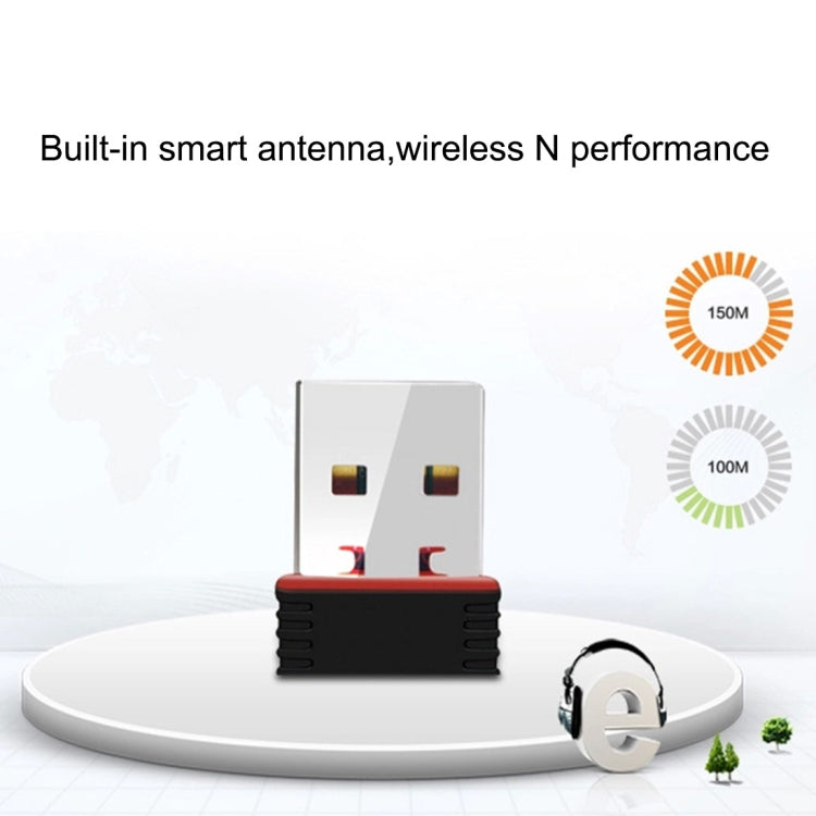 อะแดปเตอร์ WiFi USB 2.0 RTL8188 150Mbps 2.4GHz การ์ดเครือข่ายภายนอก