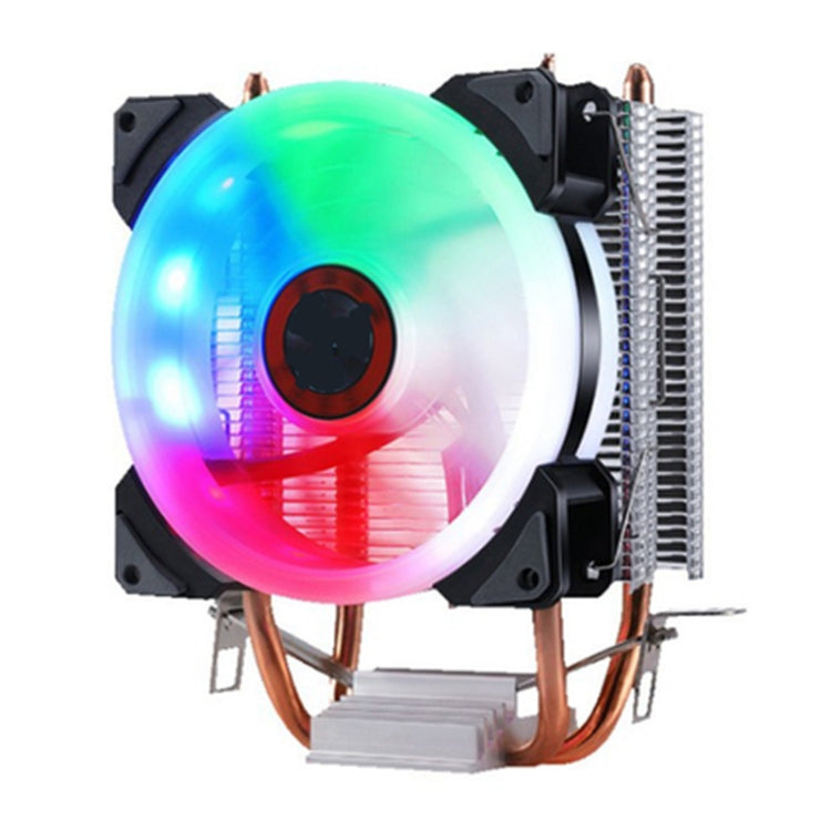 พัดลมระบายความร้อน CPU W-X3 3 พิน 9 ซม. ท่อทองแดงคู่เงียบพร้อมไฟ LED