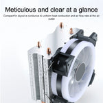 พัดลมระบายความร้อน CPU W-X3 3 พิน 9 ซม. ท่อทองแดงคู่เงียบพร้อมไฟ LED