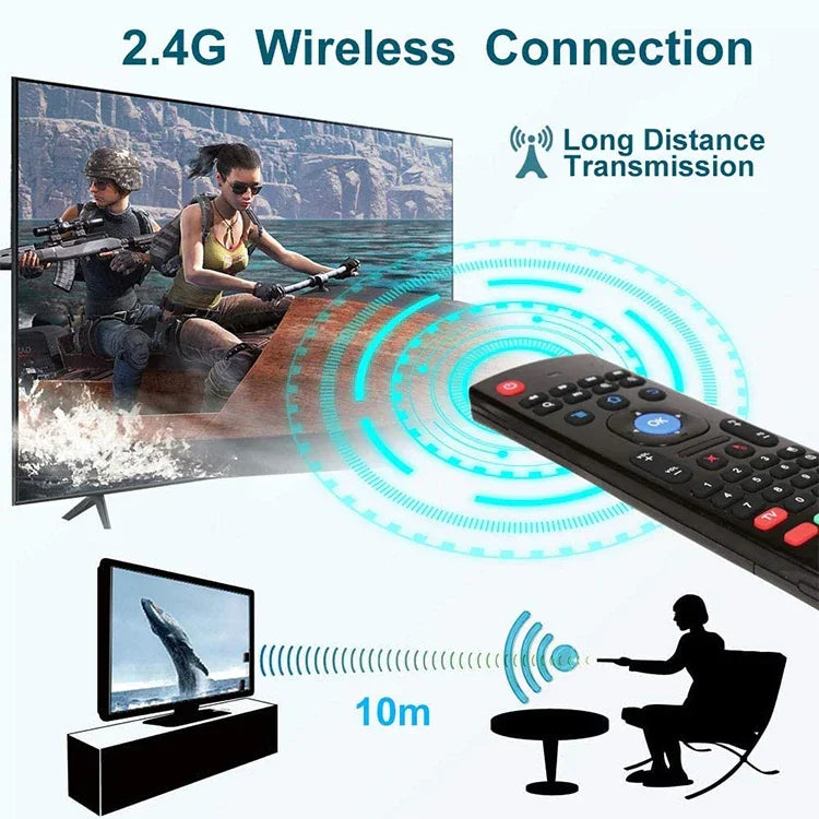 รีโมทคอนโทรลคีย์บอร์ดไร้สายเมาส์อากาศ 2.4GHz รุ่น MX3 พร้อมเสียงและไจโรสโคป
