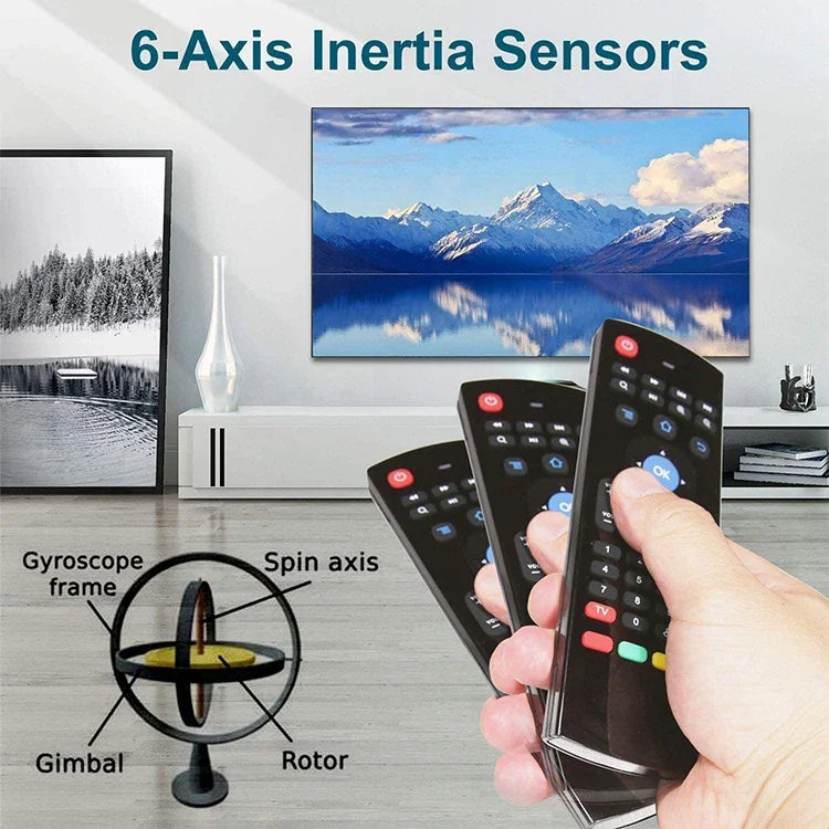 รีโมทคอนโทรลคีย์บอร์ดไร้สายเมาส์อากาศ 2.4GHz รุ่น MX3 พร้อมเสียงและไจโรสโคป