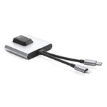 อะแดปเตอร์ 3 in 1 NK-1056Pro 8 Pin + USB-C / Type-C ตัวผู้เป็น 8 Pin สำหรับชาร์จ + อีเธอร์เน็ต + หูฟัง 3.5 มม. ตัวเมีย