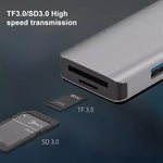 อะแดปเตอร์ NK-3049HD 6 in 1 USB ชาย เป็นช่องเสียบการ์ด MS / TF + USB 3.0 + USB 2.0 หญิง 3 ช่อง