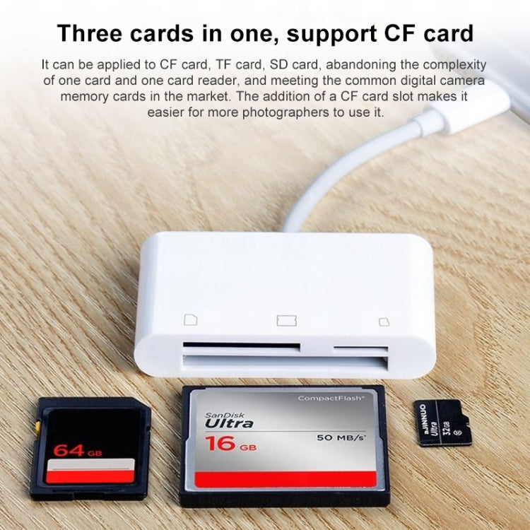 เครื่องอ่านการ์ด 3 in 1 CF / TF / SD สำหรับอุปกรณ์ 8 Pin รุ่น NK-1011