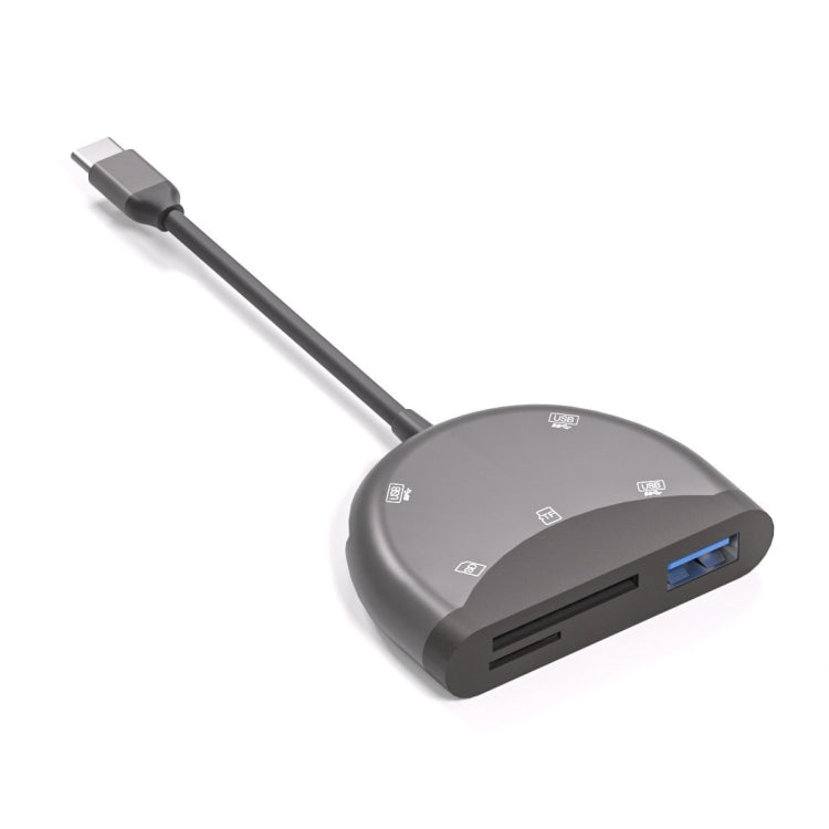 อะแดปเตอร์ NK-3039 5 in 1 USB-C / Type-C ชาย เป็นช่องเสียบการ์ด TF / SD + USB หญิง 3 ช่อง