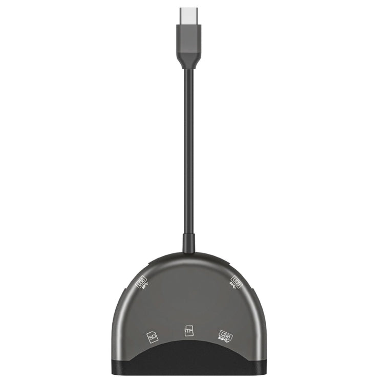 อะแดปเตอร์ NK-3039 5 in 1 USB-C / Type-C ชาย เป็นช่องเสียบการ์ด TF / SD + USB หญิง 3 ช่อง