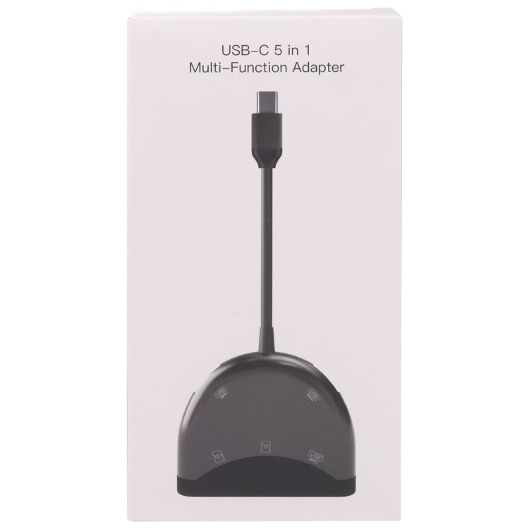 อะแดปเตอร์ NK-3039 5 in 1 USB-C / Type-C ชาย เป็นช่องเสียบการ์ด TF / SD + USB หญิง 3 ช่อง