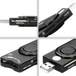 Rocketek SCR10 ตัวอ่านการ์ดสมาร์ท USB2.0 / SD / TF / M2 / MS / SIM, SCR10