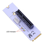 ตัวแปลง NGFF M.2 Key M เป็น PCI-E 1X / 4X / 8X / 16X สำหรับการ์ดกราฟิกและเหมือง พร้อมไฟ LED และสายไฟ 4 ขา, VER003 พร้อมสายไฟ 4 ขา